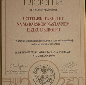 Elismerés az MTTK-nak az Újvidéki Vásáron